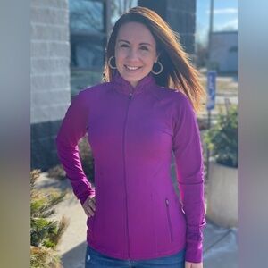 Spanx Athletic Leisure Contour Ruffle Jacket Purple Small